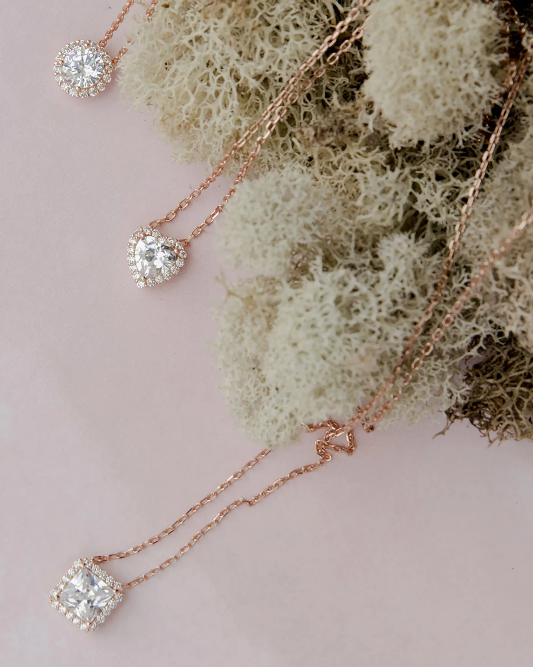 PAVOI Pendants-Princess Cut Halo Necklace