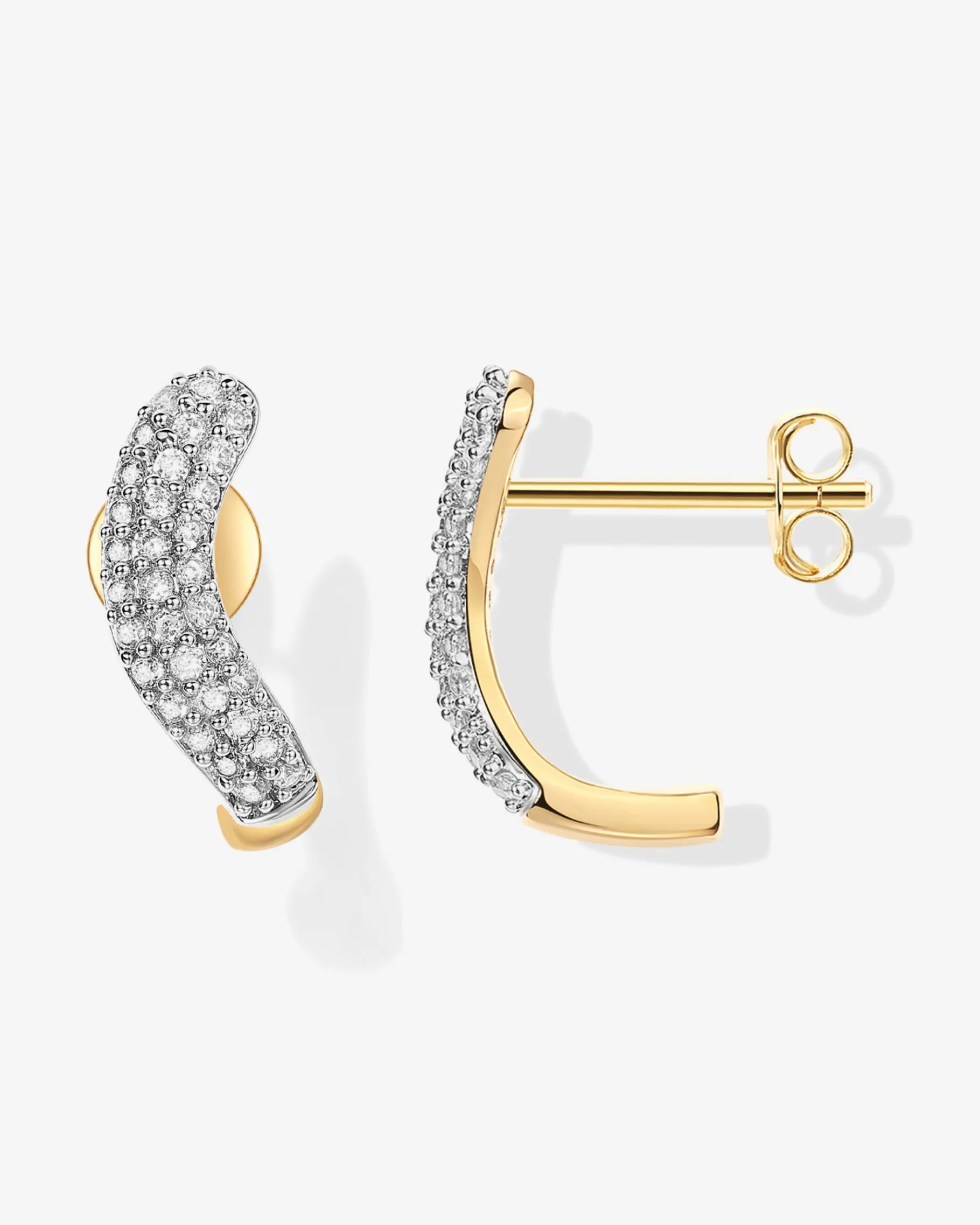 PAVOI Studs|Huggies-Rhodes Cubic Zirconia Wavy Studs