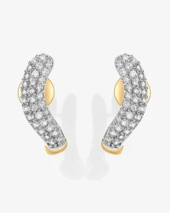 PAVOI Studs|Huggies-Rhodes Cubic Zirconia Wavy Studs