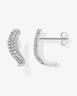 PAVOI Studs|Huggies-Rhodes Cubic Zirconia Wavy Studs