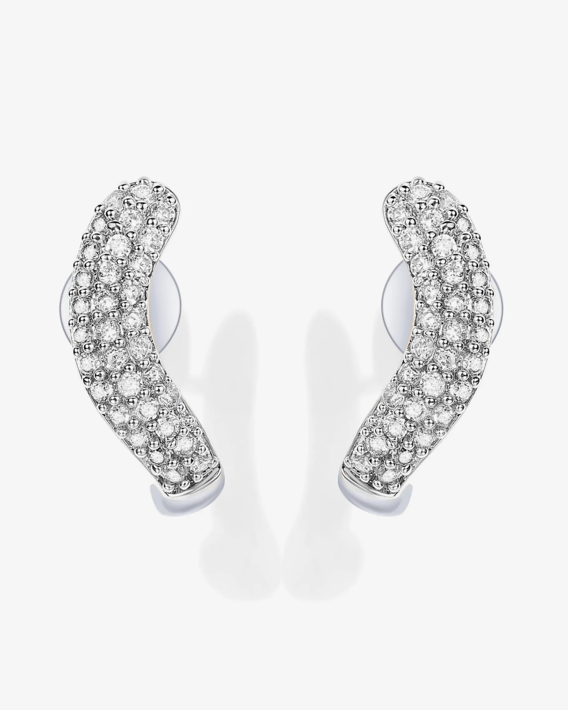 PAVOI Studs|Huggies-Rhodes Cubic Zirconia Wavy Studs