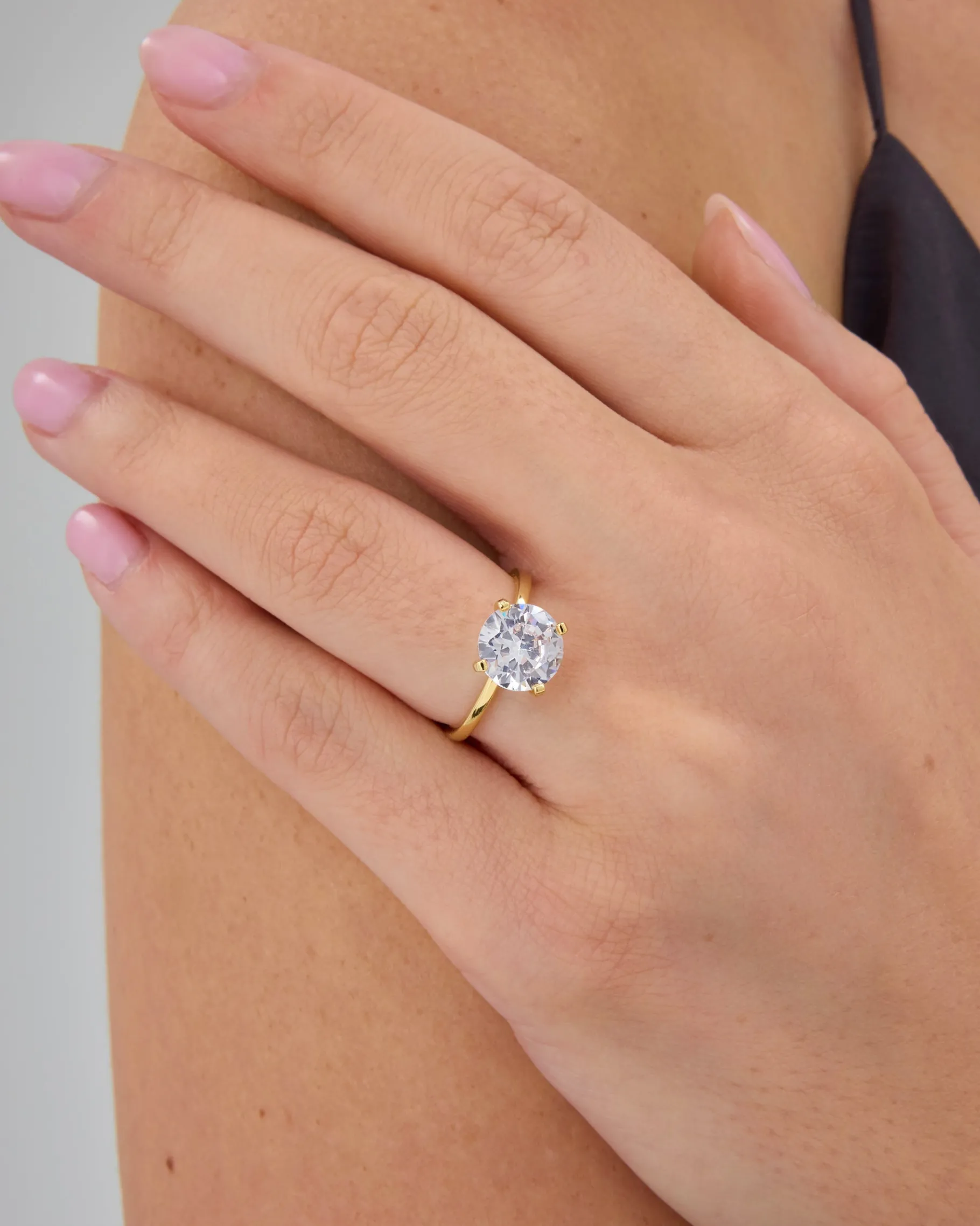 PAVOI Engagement-Round Solitaire Engagement Ring