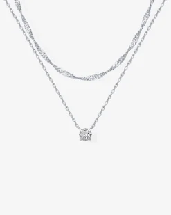 PAVOI Pendants|Layered-Round Solitaire Layered Necklace Set