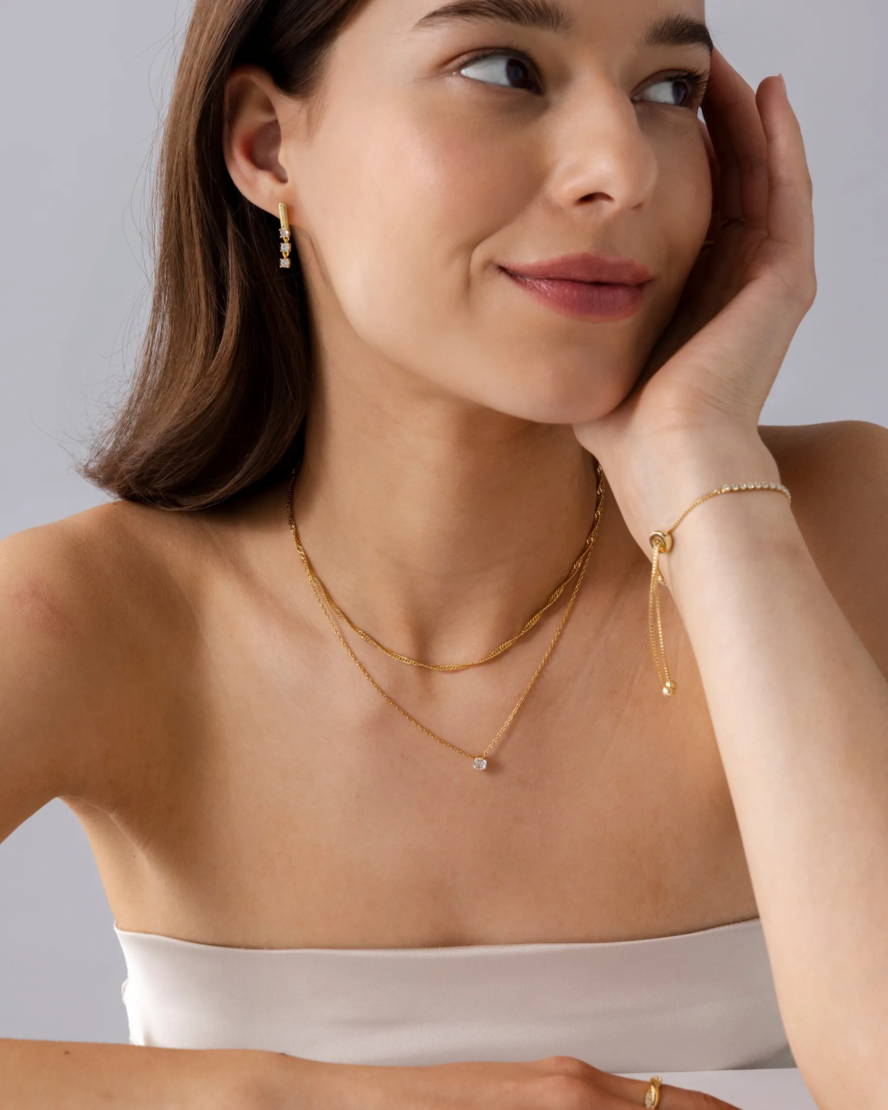 PAVOI Pendants|Layered-Round Solitaire Layered Necklace Set