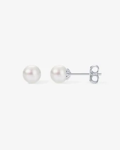 PAVOI Studs-Round White Freshwater Cultured Pearl Earrings