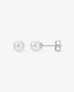 PAVOI Studs-Round White Freshwater Cultured Pearl Earrings