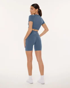 PAVOI Short & Long Sleeve Tops|High Support Bras-Seamless High-Support Short Sleeve Workout Crop Top
