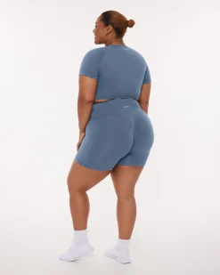 PAVOI Short & Long Sleeve Tops|High Support Bras-Seamless High-Support Short Sleeve Workout Crop Top