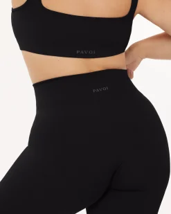 PAVOI Full Length-Seamless Ribbed Full-Length High-Waisted Leggings