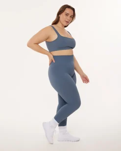 PAVOI Full Length-Seamless Ribbed Full-Length High-Waisted Leggings