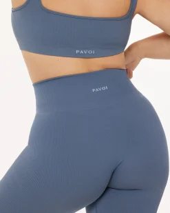 PAVOI Full Length-Seamless Ribbed Full-Length High-Waisted Leggings