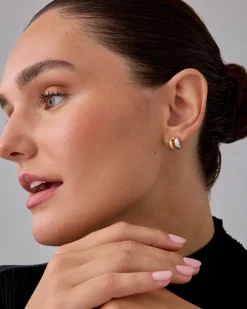PAVOI Huggies-Seeing Double Two-Tone Hoops