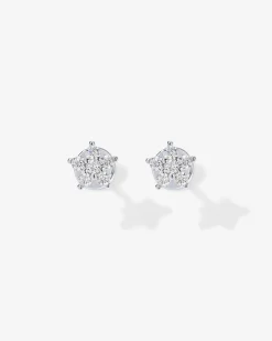 PAVOI Flat Backs|Studs-Shinny Flower Stud Screw Back Earrings