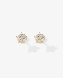PAVOI Flat Backs|Studs-Shinny Flower Stud Screw Back Earrings
