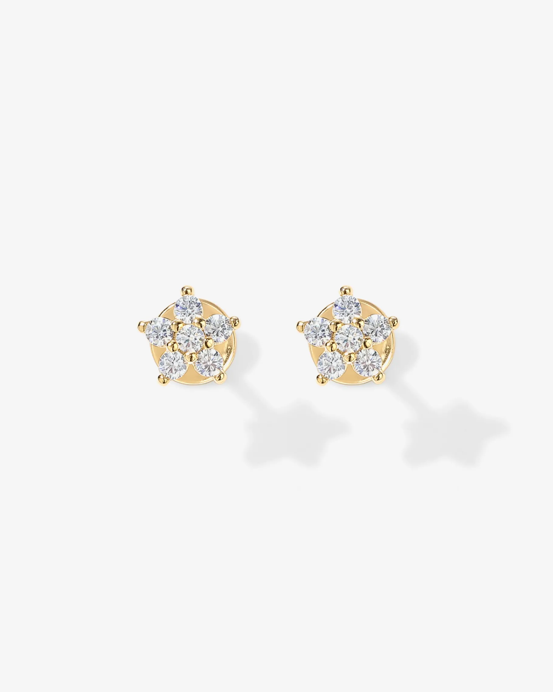 PAVOI Flat Backs|Studs-Shinny Flower Stud Screw Back Earrings
