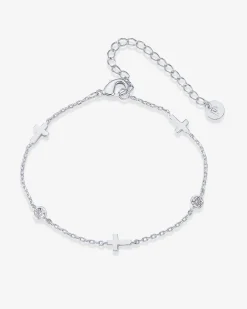 PAVOI Chain-Simulated Diamond Cross Station Chain Bracelet