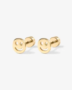 PAVOI Flat Backs|Studs-Smiley Face Screw Back Stud