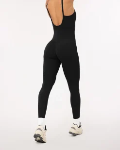 PAVOI Jumpsuits|Onesies-Spaghetti Strap Full-Length One Piece Workout Jumpsuit
