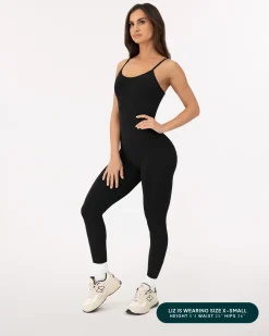 PAVOI Jumpsuits|Onesies-Spaghetti Strap Full-Length One Piece Workout Jumpsuit