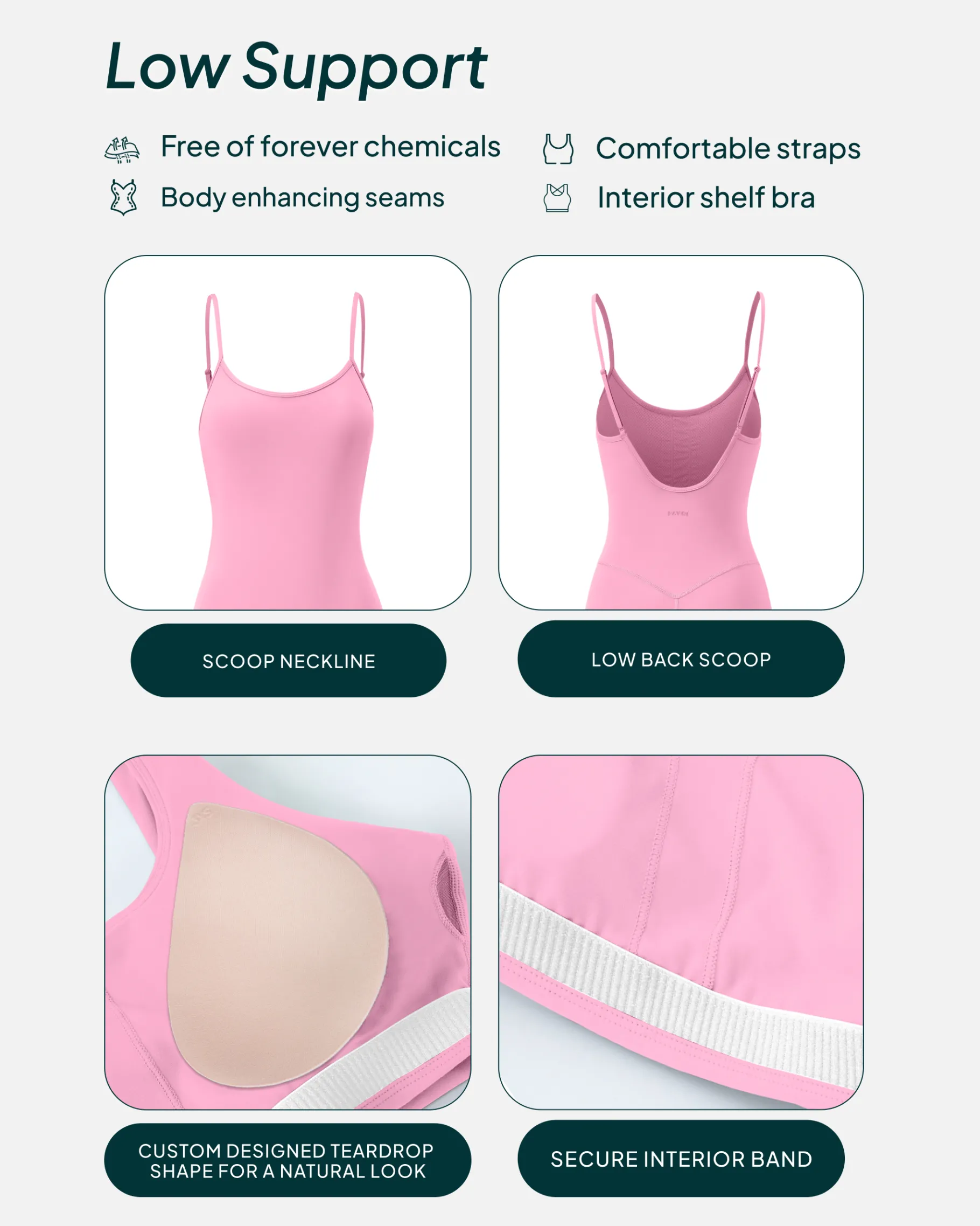 PAVOI Jumpsuits|Onesies-Spaghetti Strap Full-Length One Piece Workout Jumpsuit