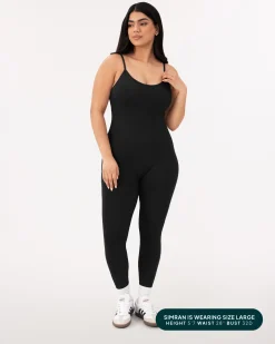PAVOI Jumpsuits|Onesies-Spaghetti Strap Full-Length One Piece Workout Jumpsuit