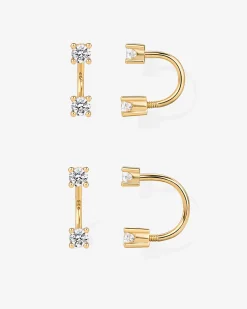 PAVOI Studs|Huggies-Sparkle Half Hoop Huggie