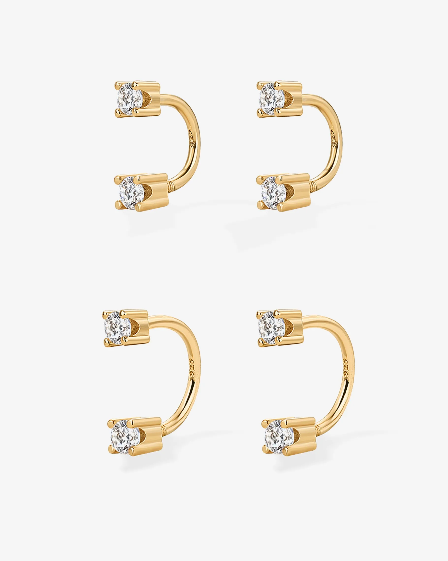 PAVOI Studs|Huggies-Sparkle Half Hoop Huggie