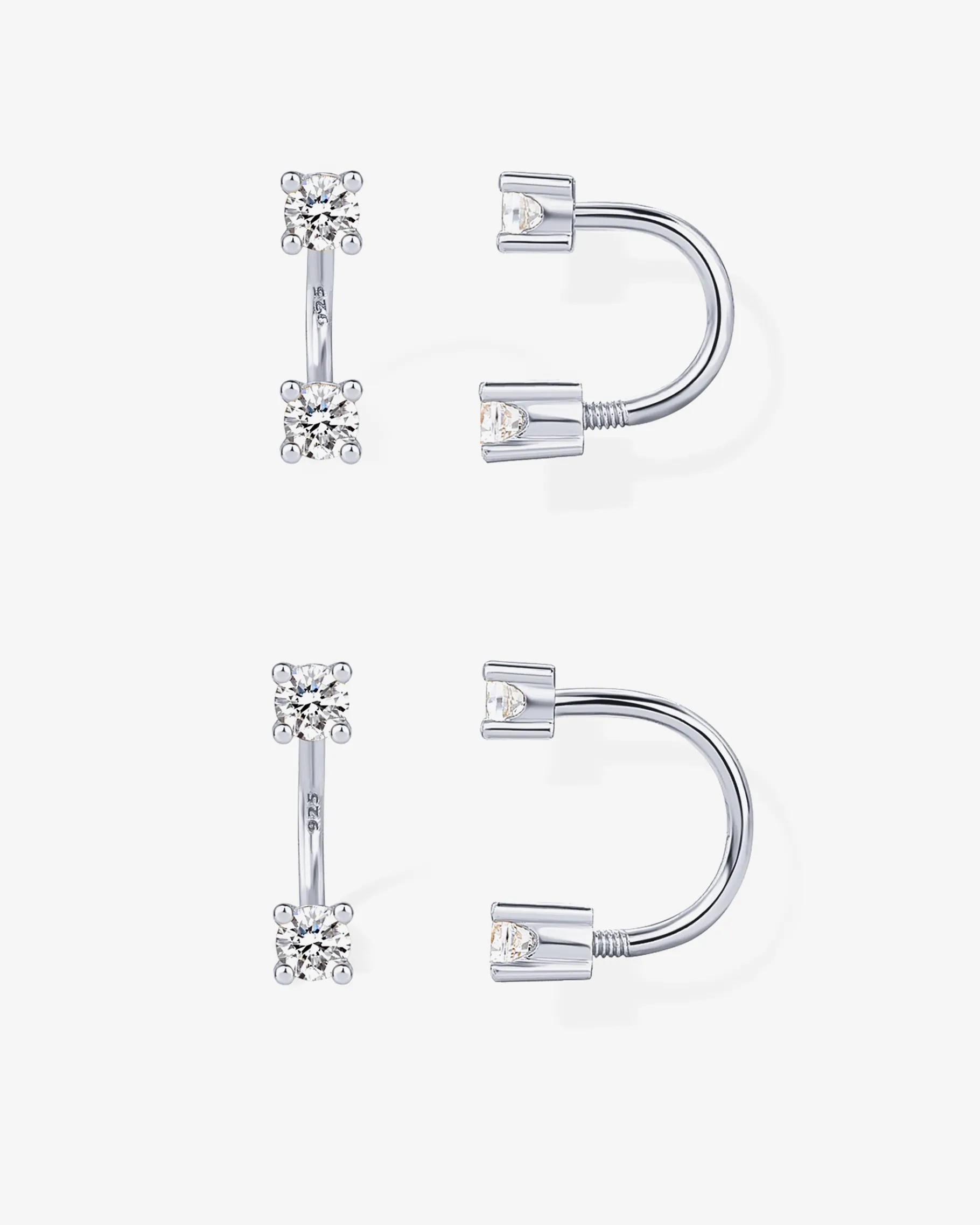 PAVOI Studs|Huggies-Sparkle Half Hoop Huggie