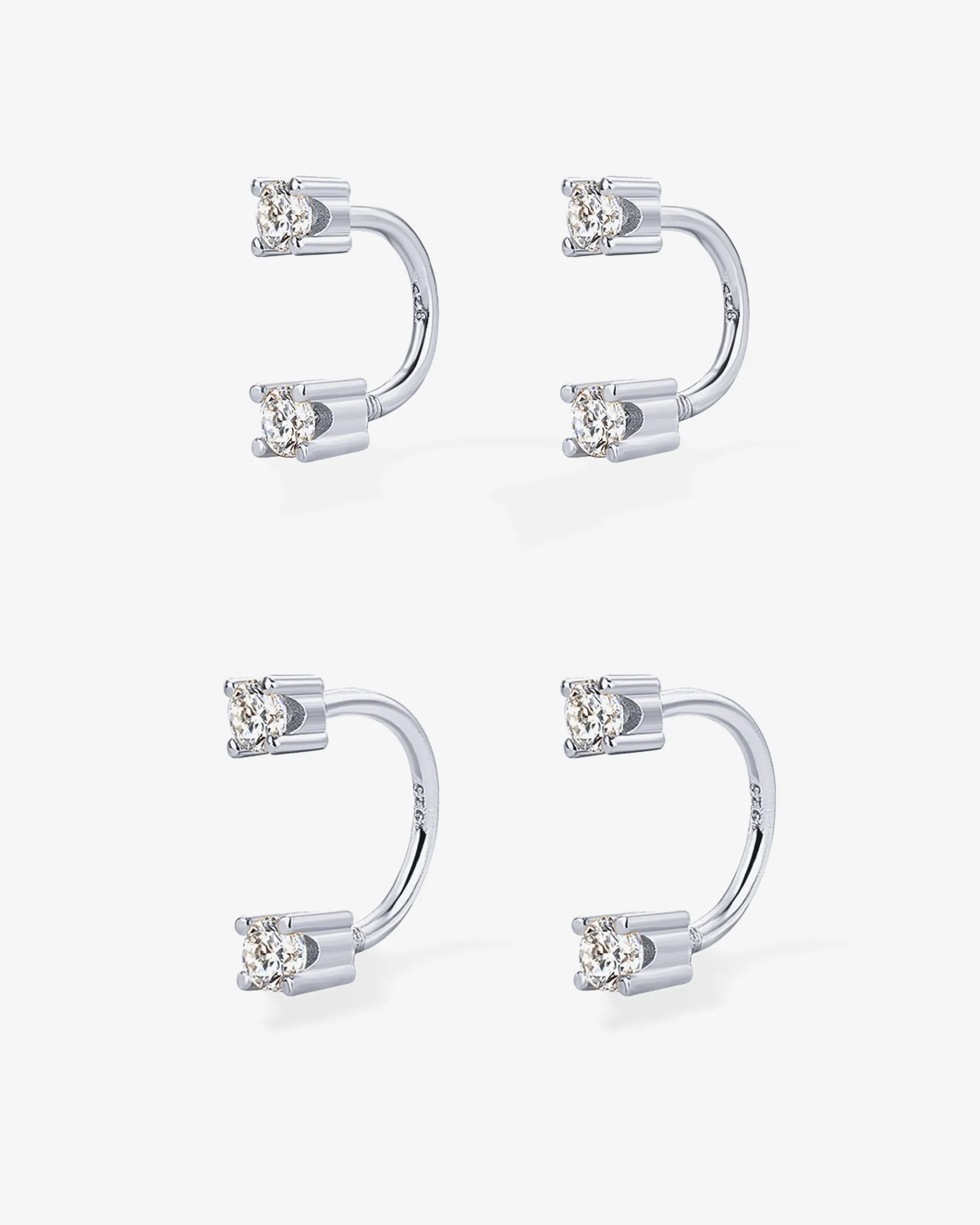 PAVOI Studs|Huggies-Sparkle Half Hoop Huggie