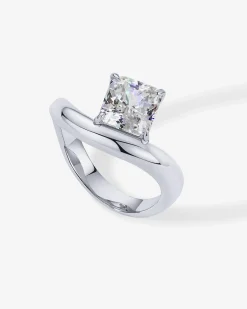 PAVOI Statement|Statement-Square Cubic Zirconia Solitaire Wavy Ring
