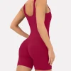 PAVOI Rompers|Onesies-Square Neck 5" One Piece Workout Romper