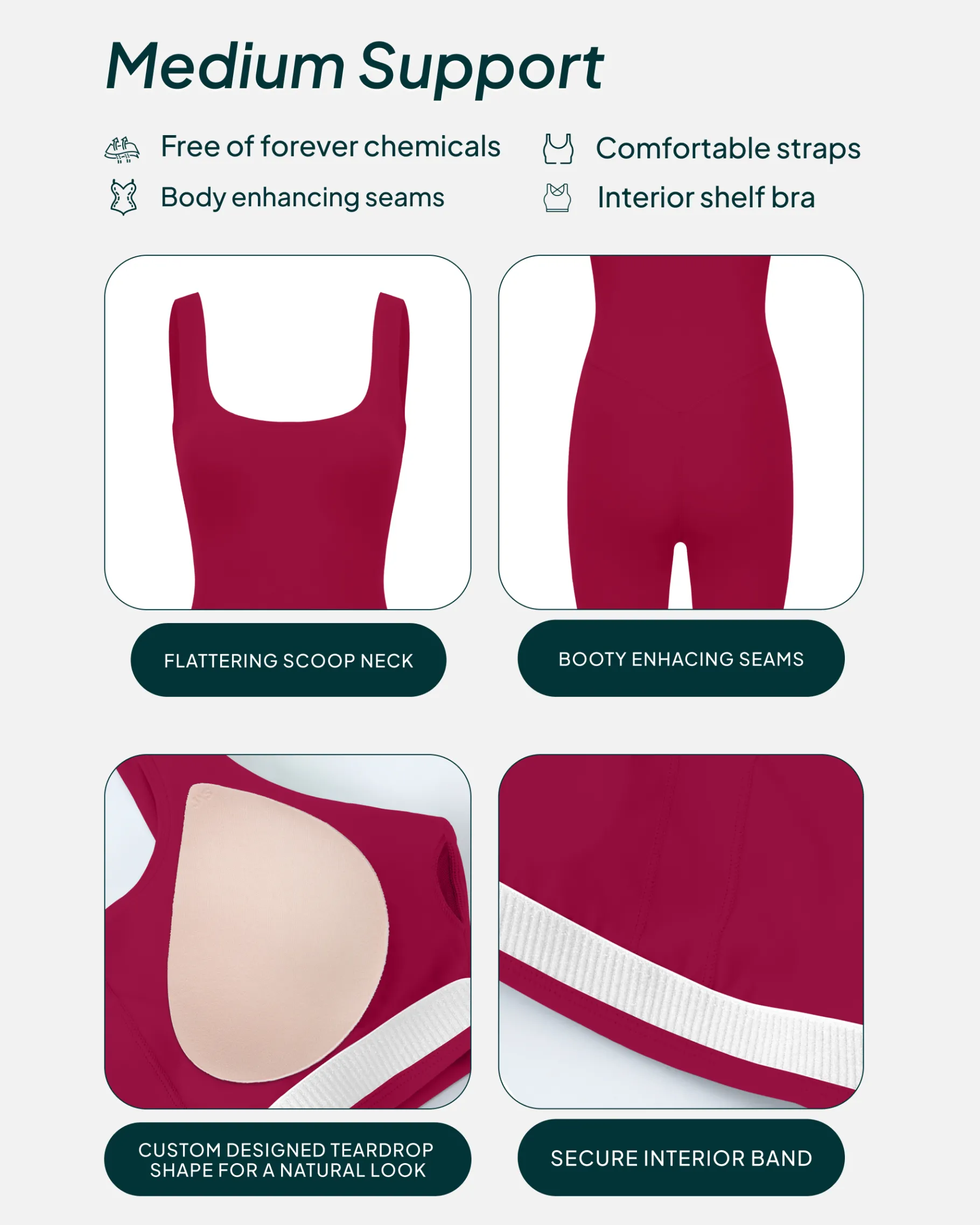 PAVOI Rompers|Onesies-Square Neck 5" One Piece Workout Romper