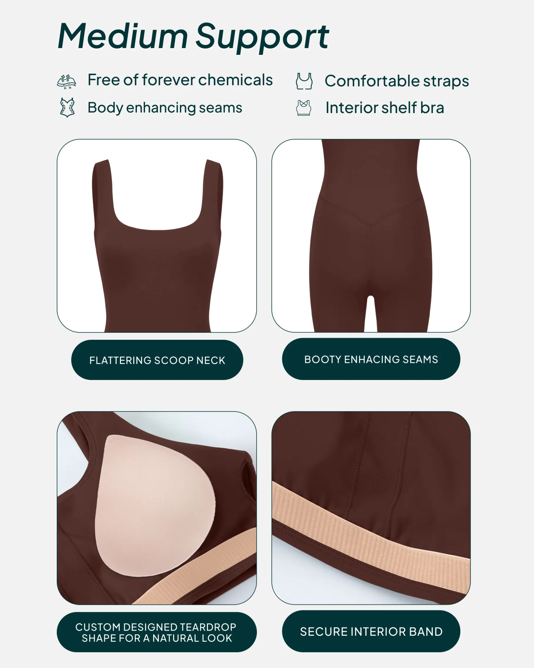 PAVOI Rompers|Onesies-Square Neck 5" One Piece Workout Romper