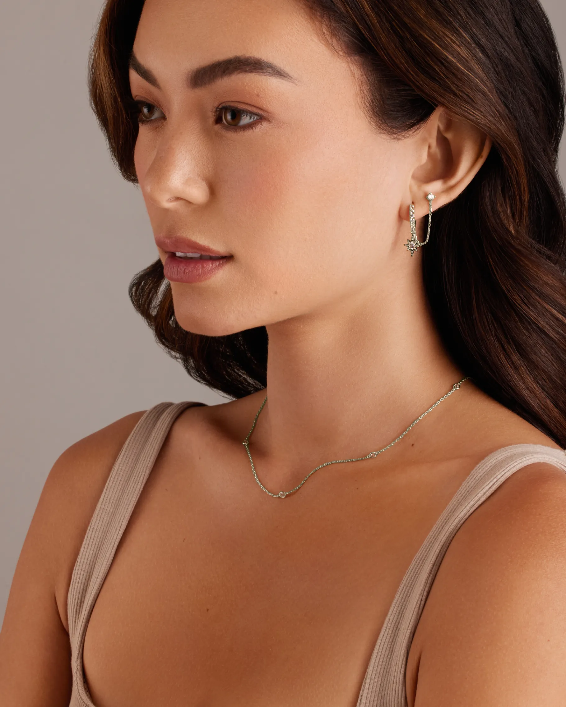 PAVOI Chain Earrings|Dangle & Threader-Starlight Chained Huggie Earrings
