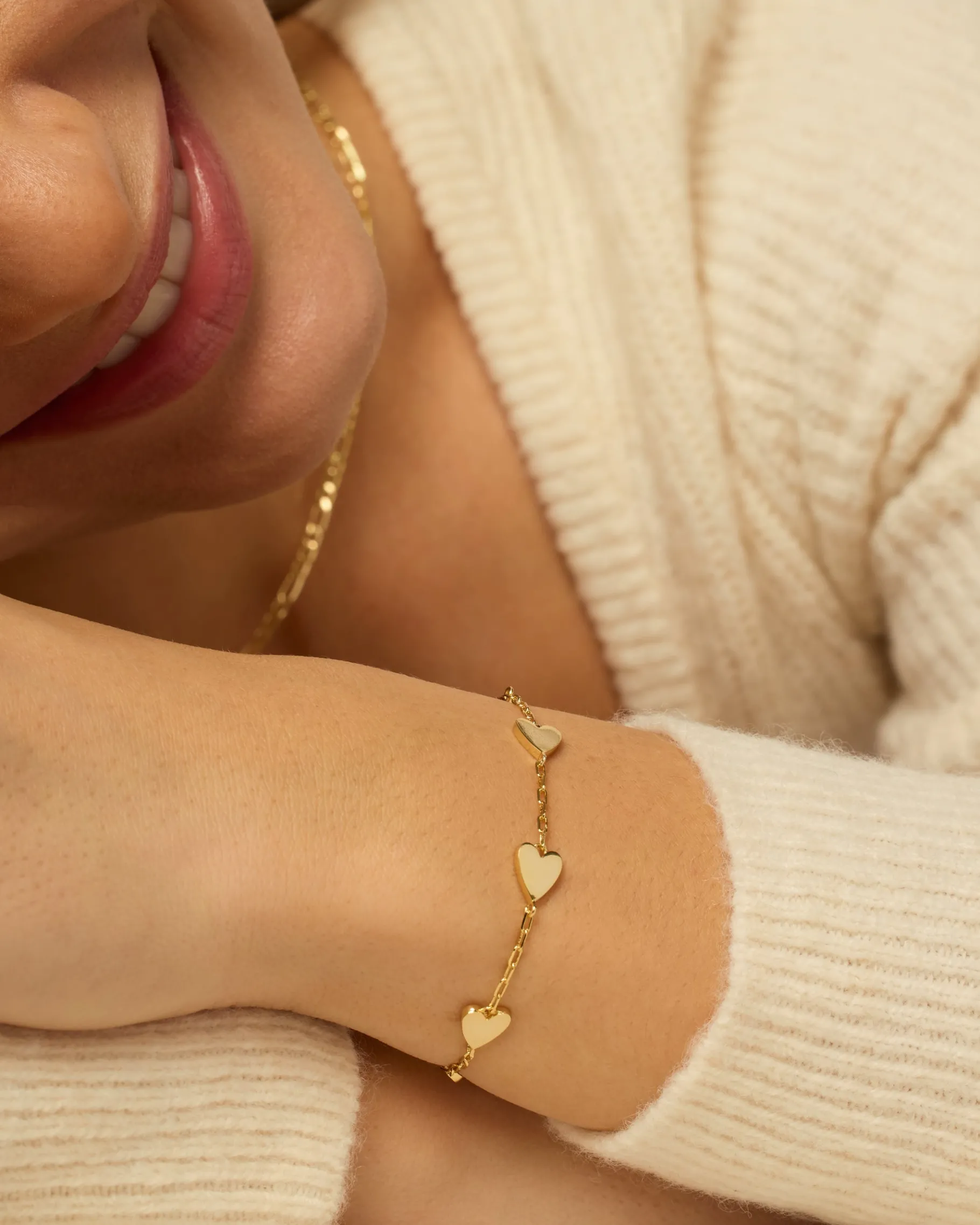 PAVOI Chain-Station Heart Bracelet
