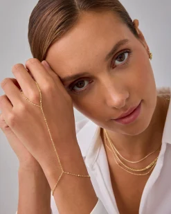 PAVOI Hand Chains-Stay Gold Beaded Hand Chain
