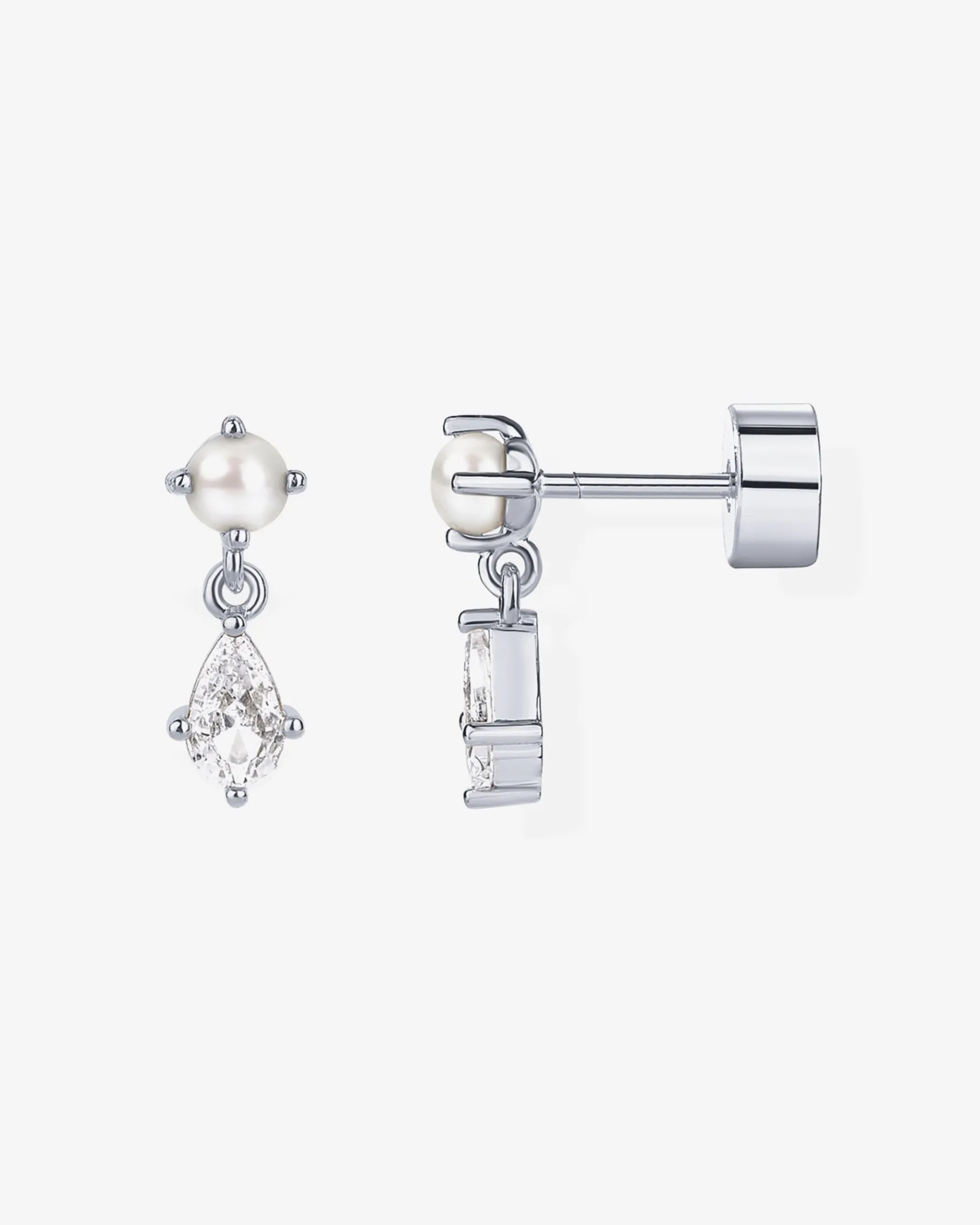 PAVOI Dangle & Threader|Flat Backs-Stone and Pearl Dangle Screwbacks