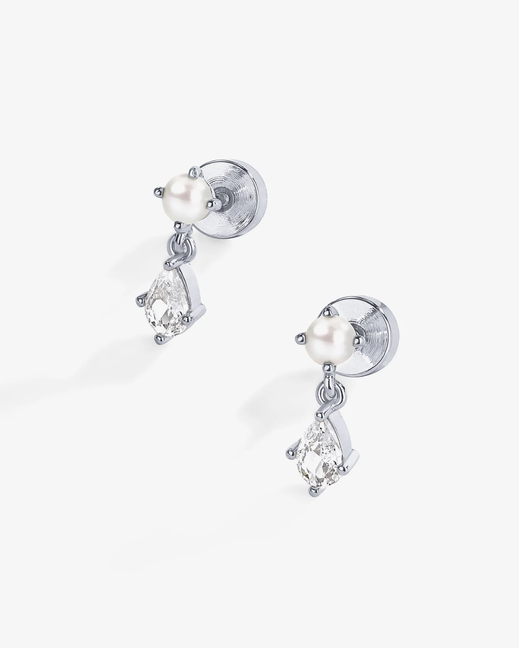 PAVOI Dangle & Threader|Flat Backs-Stone and Pearl Dangle Screwbacks