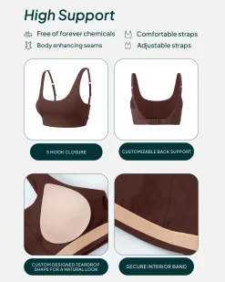 PAVOI High Support Bras|Bras-Supportive High-Support Padded Convertible Sports Bra
