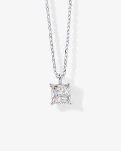 PAVOI Pendants-Swarovski Princess Cut Solitaire Pendant Necklace