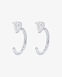 PAVOI Huggies-Tear Drop Half Hoop Huggies