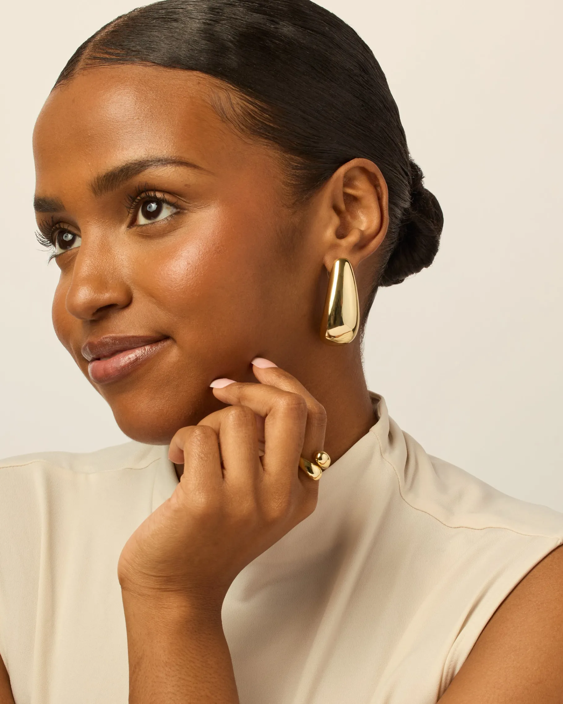 PAVOI Dangle & Threader|Hoops-Teardrop Half Hoops