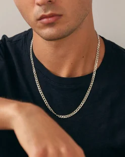 PAVOI Italian Chains|Chains-Thick Super Flat Curb Link Chain Necklace
