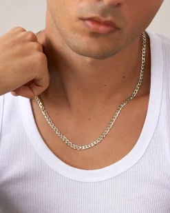PAVOI Italian Chains|Chains-Thick Super Flat Curb Link Chain Necklace