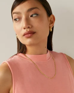 PAVOI Italian Chains|Chains-Thin Super Flat Curb Link Chain Necklace