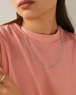 PAVOI Italian Chains|Chains-Thin Super Flat Curb Link Chain Necklace