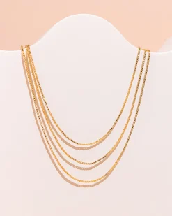 PAVOI Layered|Chains-Three Layered Chain Necklace