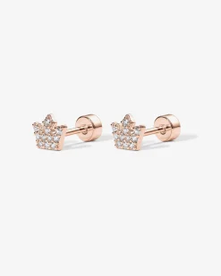 PAVOI Flat Backs|Studs-Tiny Crown Screw Back Studs