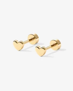 PAVOI Flat Backs|Studs-Tiny Heart Screw Back Studs