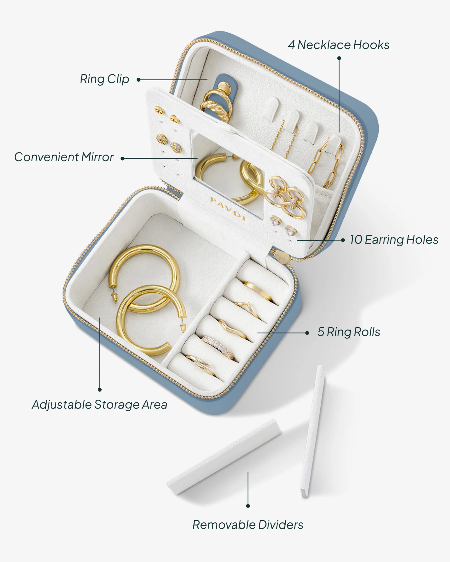PAVOI Jewelry Box-Travel Jewelry Box